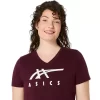 WOMEN’S ASICS STRIPES V-NECK